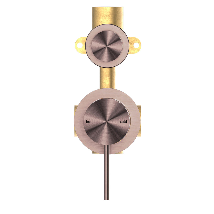 Nero Mecca Shower Mixer With Divertor Separate Back Plate Brushed Bronze Shower Nero