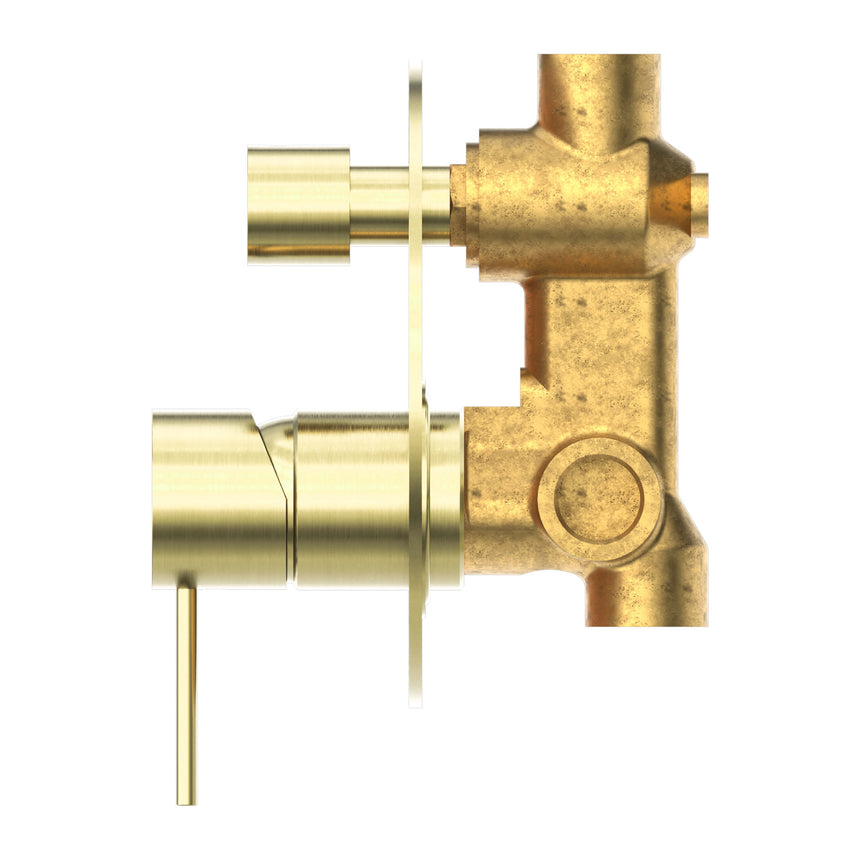 Nero Mecca Shower Mixer With Divertor Brushed Gold Shower Nero