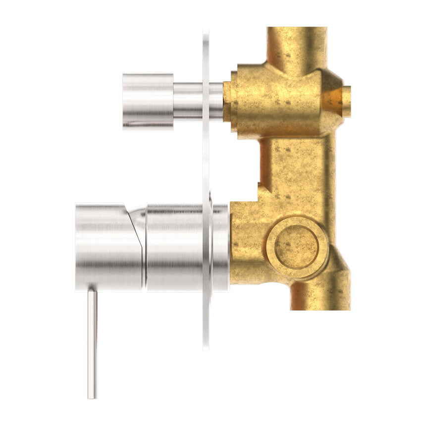 Nero Mecca Shower Mixer With Divertor Brushed Nickel Shower Nero