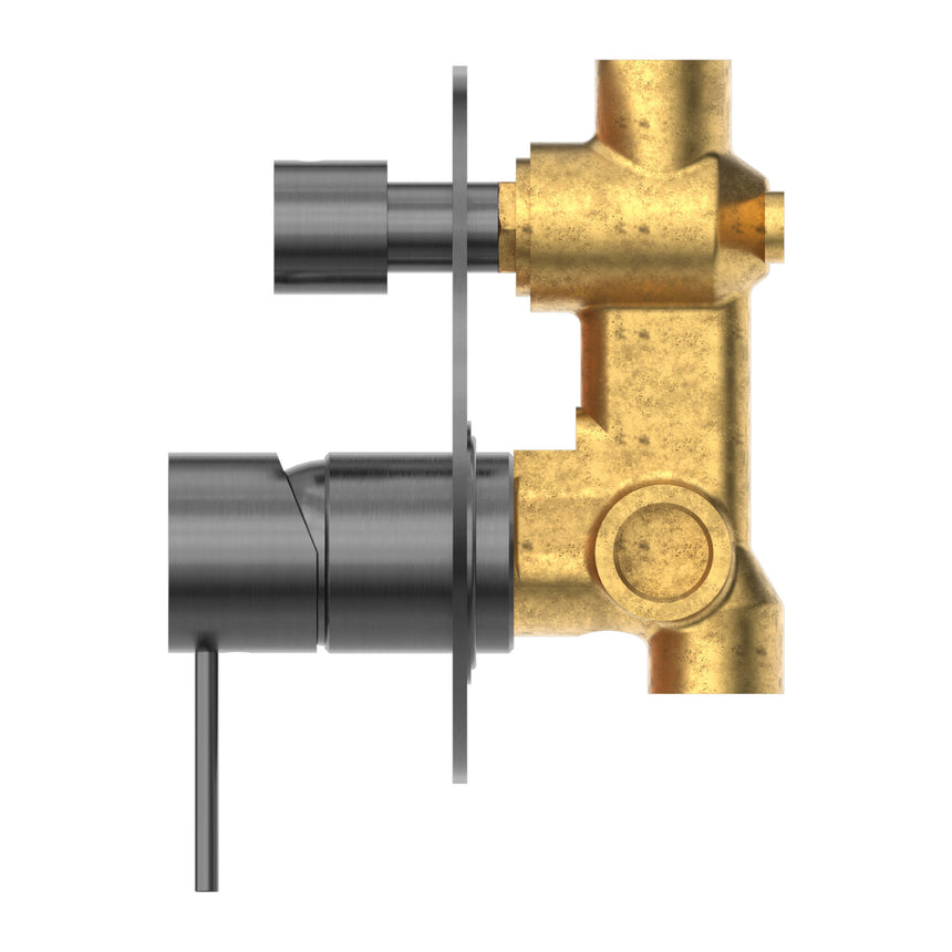 Nero Mecca Shower Mixer With Divertor Gun Metal Shower Nero