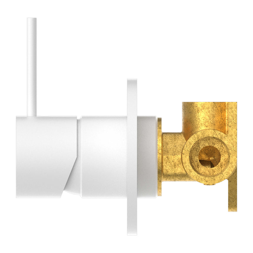 Nero Mecca Shower Mixer Handle Up Matte White Shower Nero