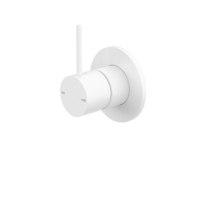 Nero Mecca Shower Mixer Handle Up Matte White Shower Nero