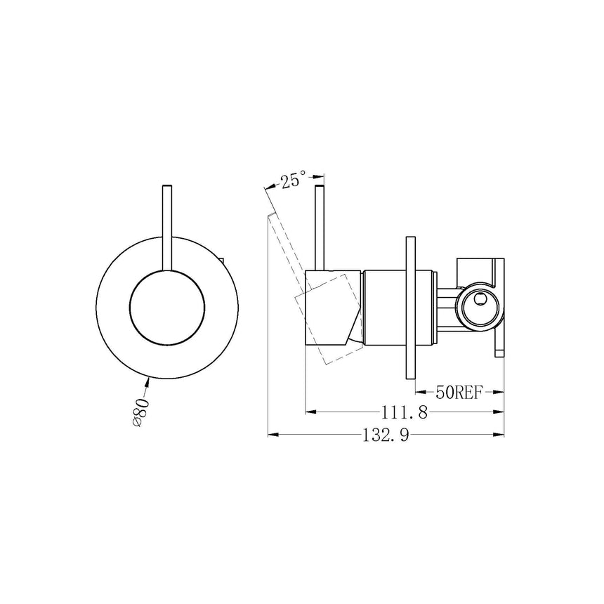 Nero Mecca Shower Mixer Handle Up Matte White Shower Nero