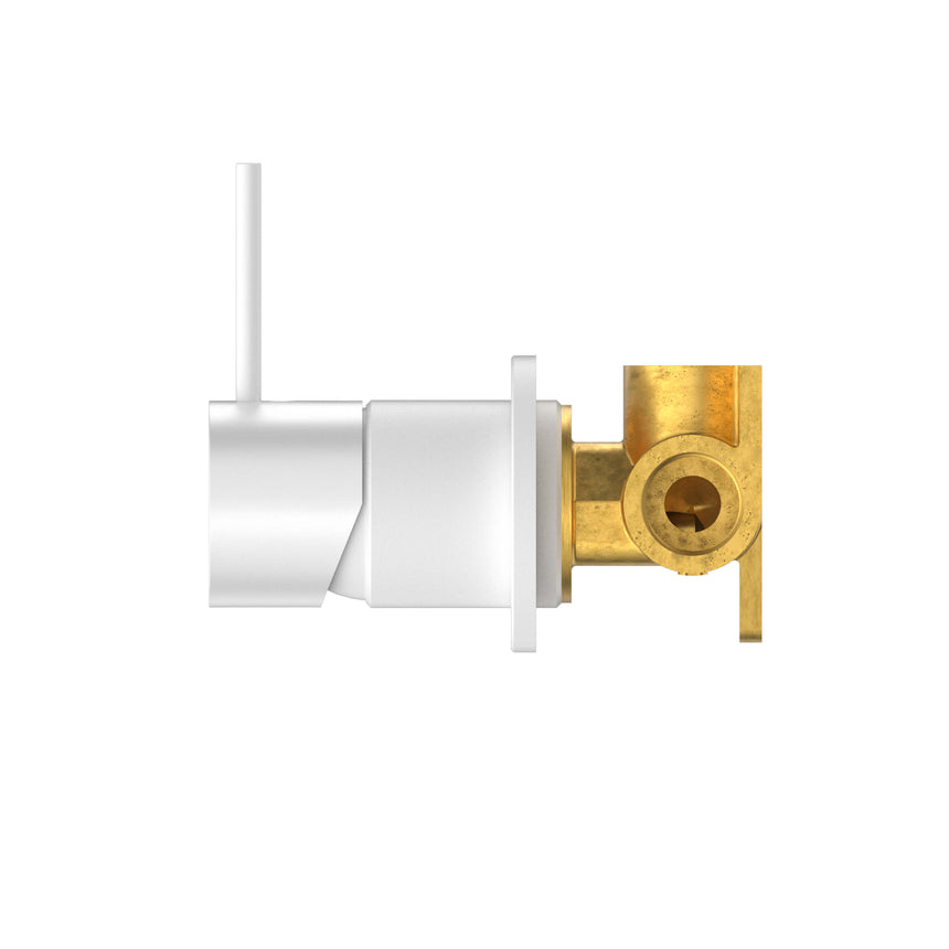 Nero Mecca Shower Mixer 60mm Handle Up Plate Matte White Shower Nero