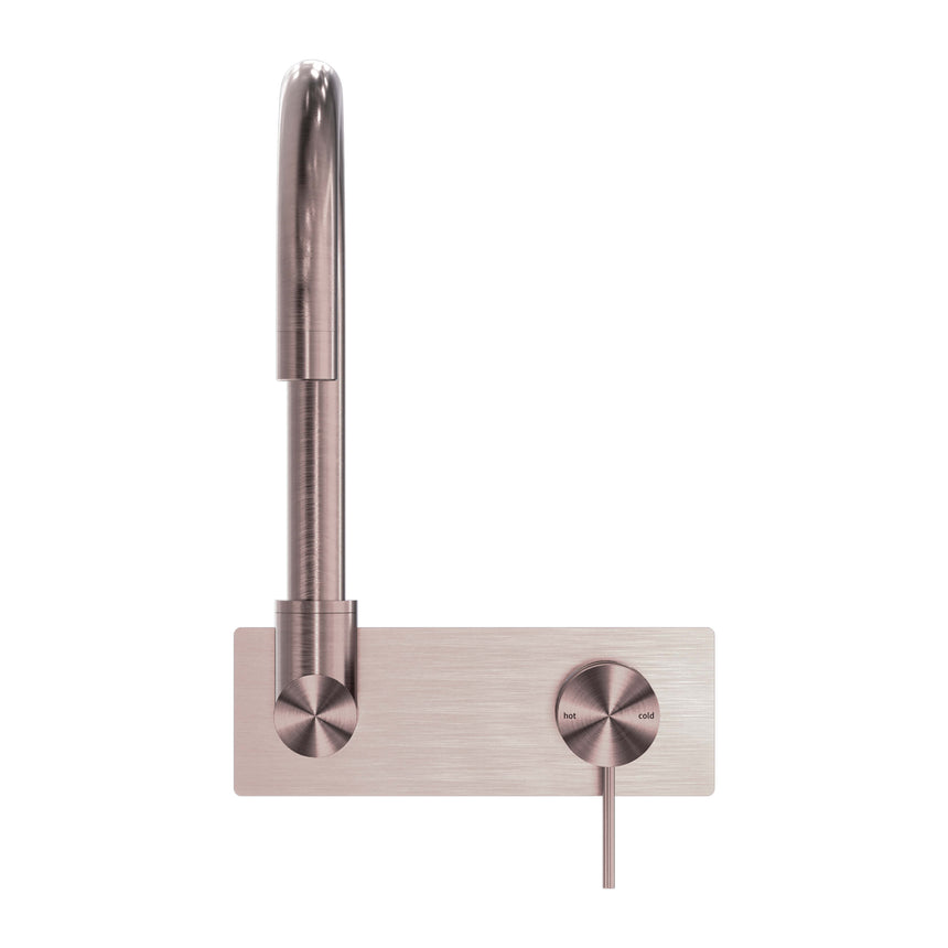 Nero Mecca Wall Basin/Bath Mixer Swivel Spout Brushed Bronze Tapware Nero