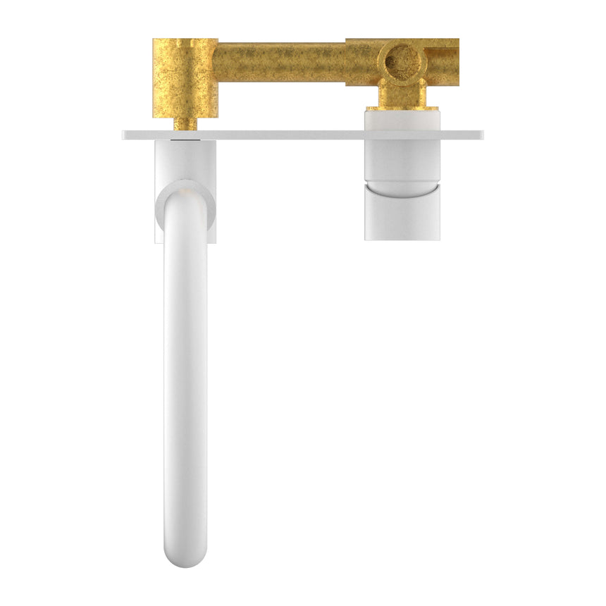 Nero Mecca Wall Basin/Bath Mixer Swivel Spout Matte White Tapware Nero