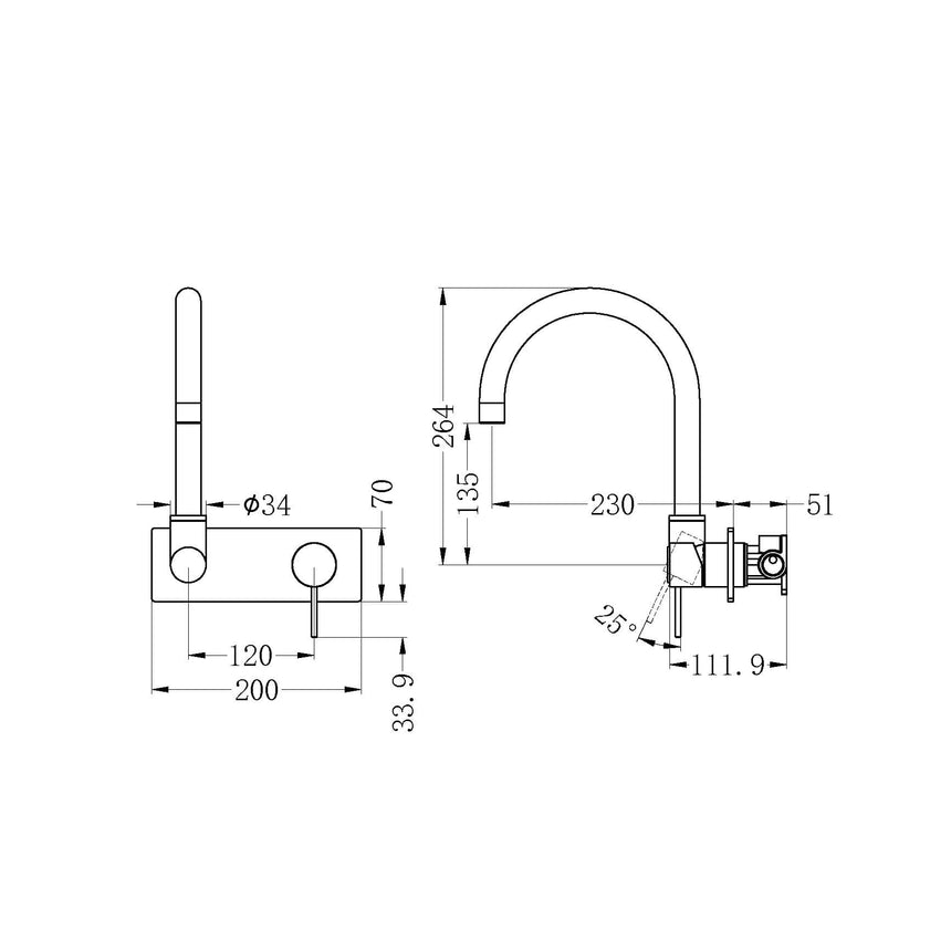 Nero Mecca Wall Basin/Bath Mixer Swivel Spout Matte White Tapware Nero