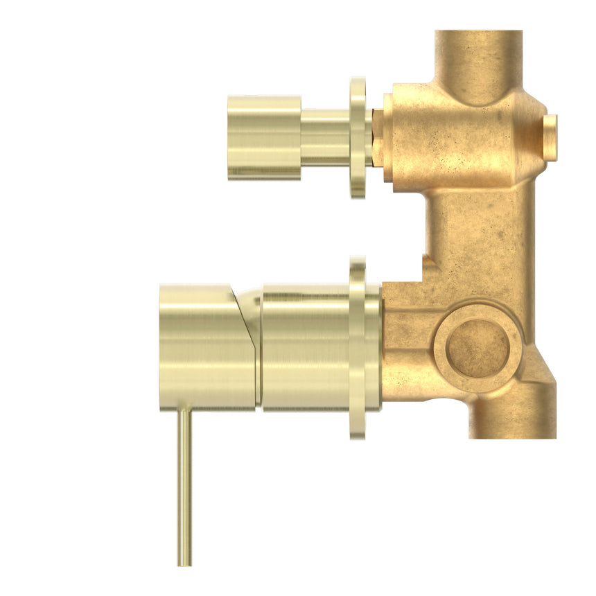 Nero Mecca Shower Mixer With Divertor Separate Back Plate Brushed Gold Shower Nero