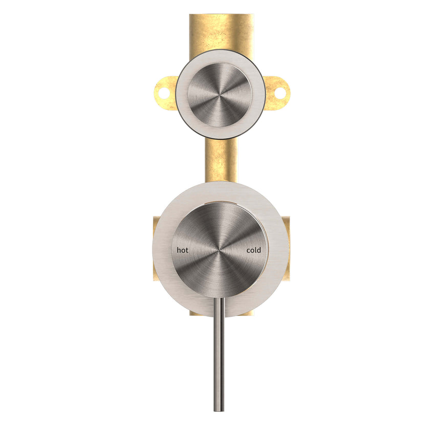 Nero Mecca Shower Mixer With Divertor Separate Back Plate Brushed Nickel Shower Nero