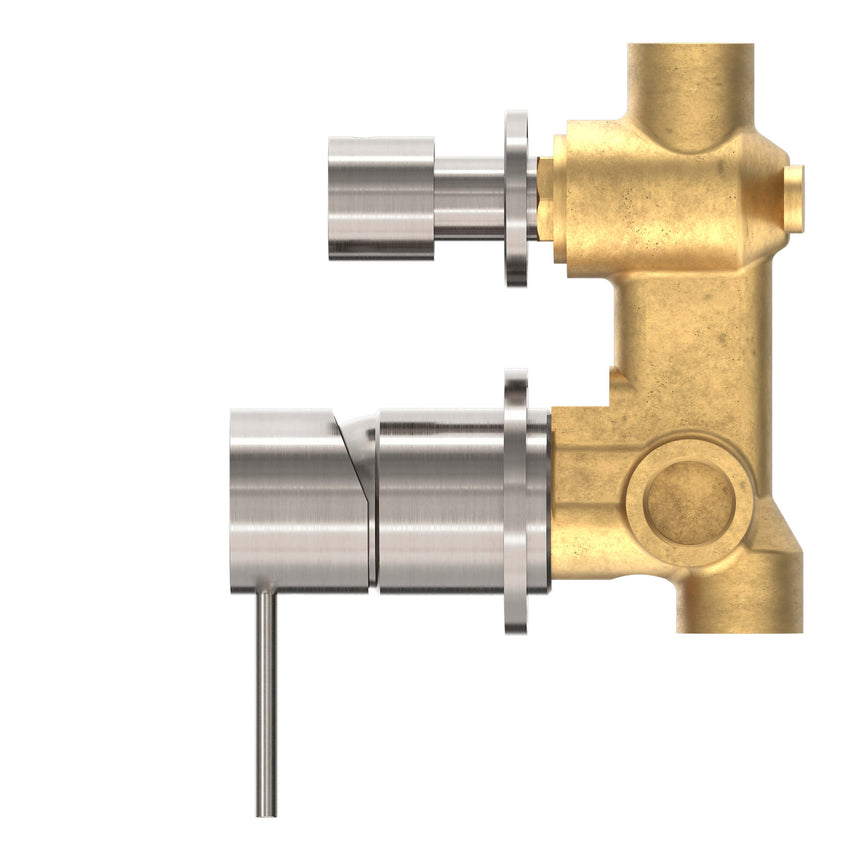 Nero Mecca Shower Mixer With Divertor Separate Back Plate Brushed Nickel Shower Nero