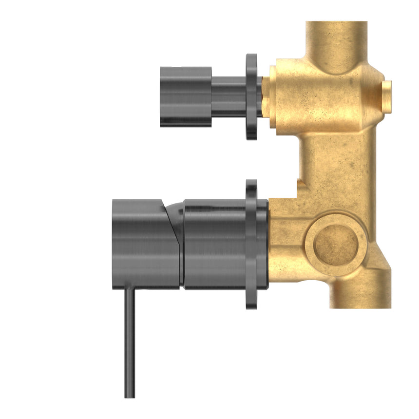 Nero Mecca Shower Mixer With Divertor Separate Back Plate Gun Metal Shower Nero