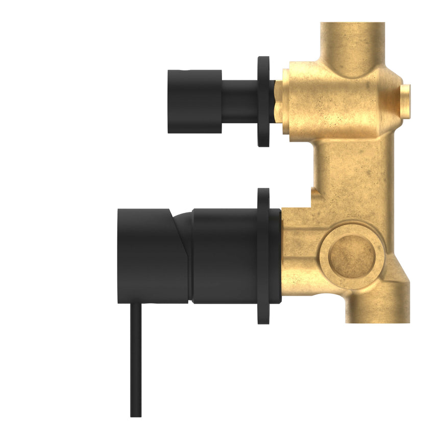 Nero Mecca Shower Mixer With Divertor Separate Back Plate Matte Black Shower Nero