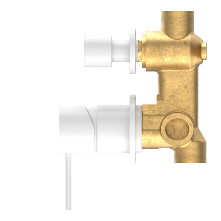 Nero Mecca Shower Mixer With Divertor Separate Back Plate Matte White Shower Nero