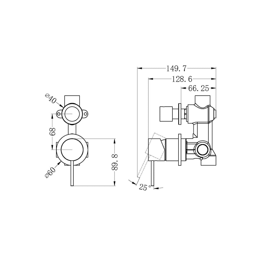 Nero Mecca Shower Mixer With Divertor Separate Back Plate Brushed Nickel Shower Nero