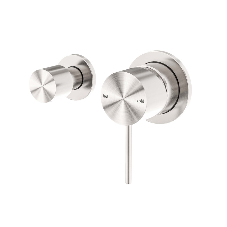 Nero Mecca Shower Mixer With Horizontal 2 Way Divertor Brushed Nickel Shower Nero
