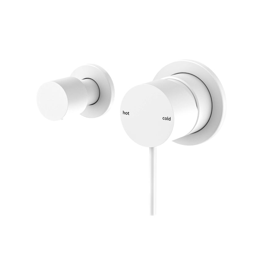 Nero Mecca Shower Mixer With Horizontal 2 Way Divertor Matte White Shower Nero