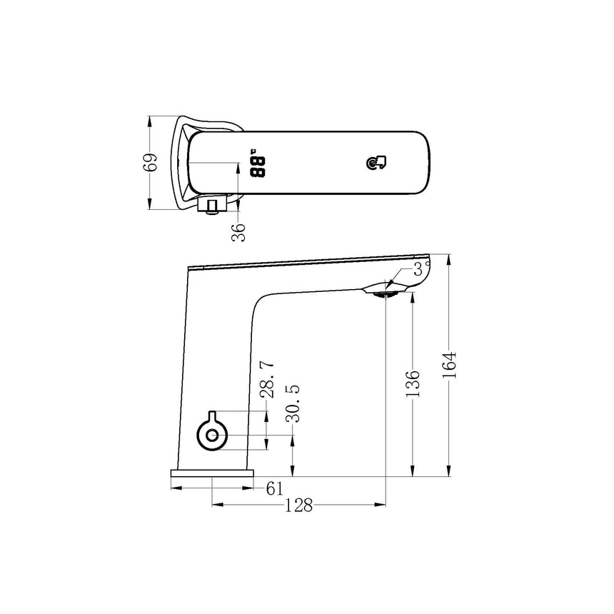 Nero Claudia Sensor Mixer Brushed Nickel NR222102BN Tapware Nero