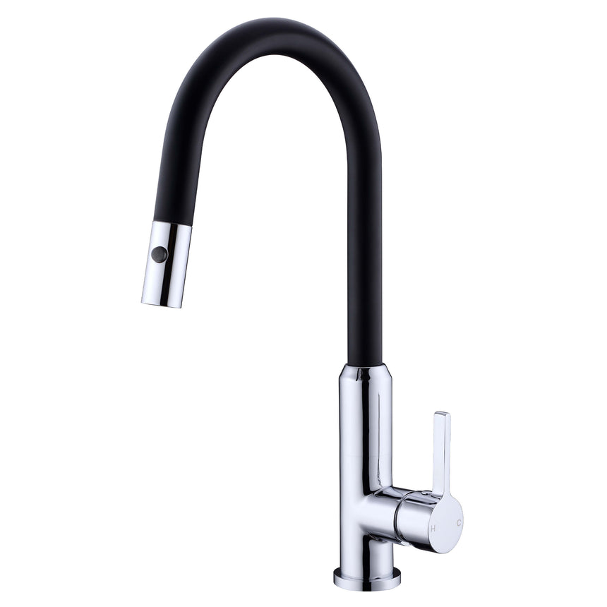 Nero Pearl Pull Out Sink Mixer With Vegie Spray Function Matte Black Tapware Nero