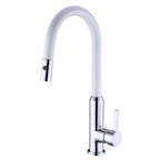 Nero Pearl Pull Out Sink Mixer With Vegie Spray Function Chrome White