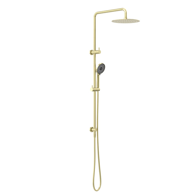 Nero Round Project Twin Shower Brushed Yellow Gold Shower Nero