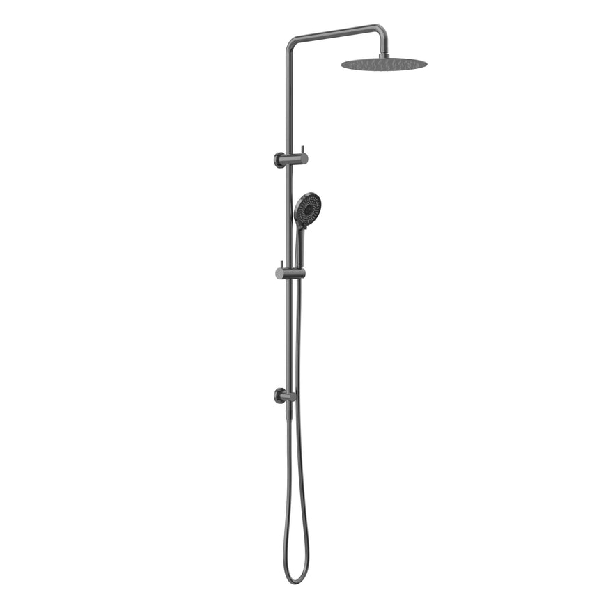 Nero Round Project Twin Shower Gun Metal Shower Nero