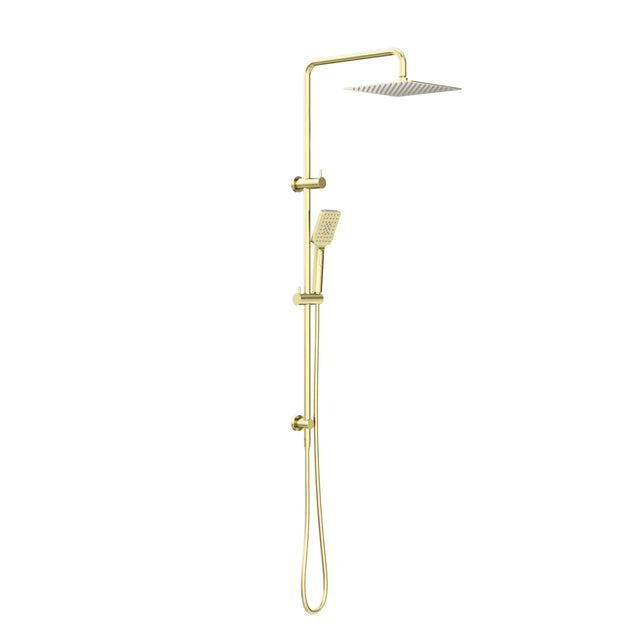 Nero Square Project Twin Shower Brushed Yellow Gold Shower Nero
