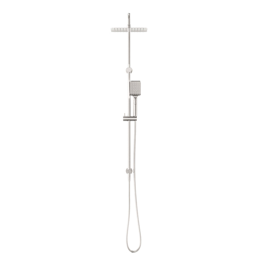 Nero Square Project Twin Shower Brushed Nickel Shower Nero