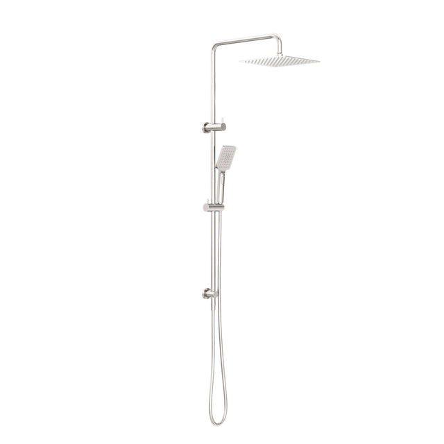 Nero Square Project Twin Shower Brushed Nickel Shower Nero
