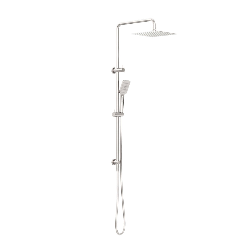 Nero Square Project Twin Shower Brushed Nickel Shower Nero