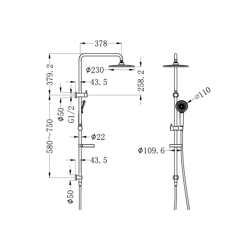 Nero Project Twin Shower Set Matte Black Shower Nero