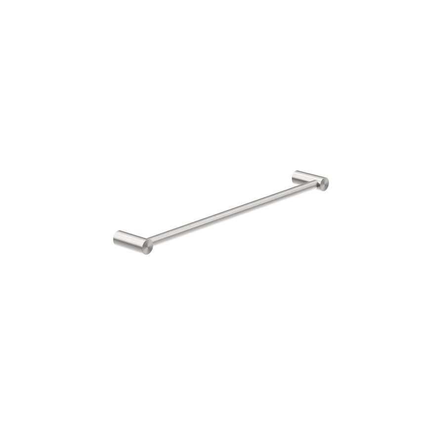 Nero New Mecca Single Towel Rail 600mm Brushed Nickel Bathroom Accessories Nero