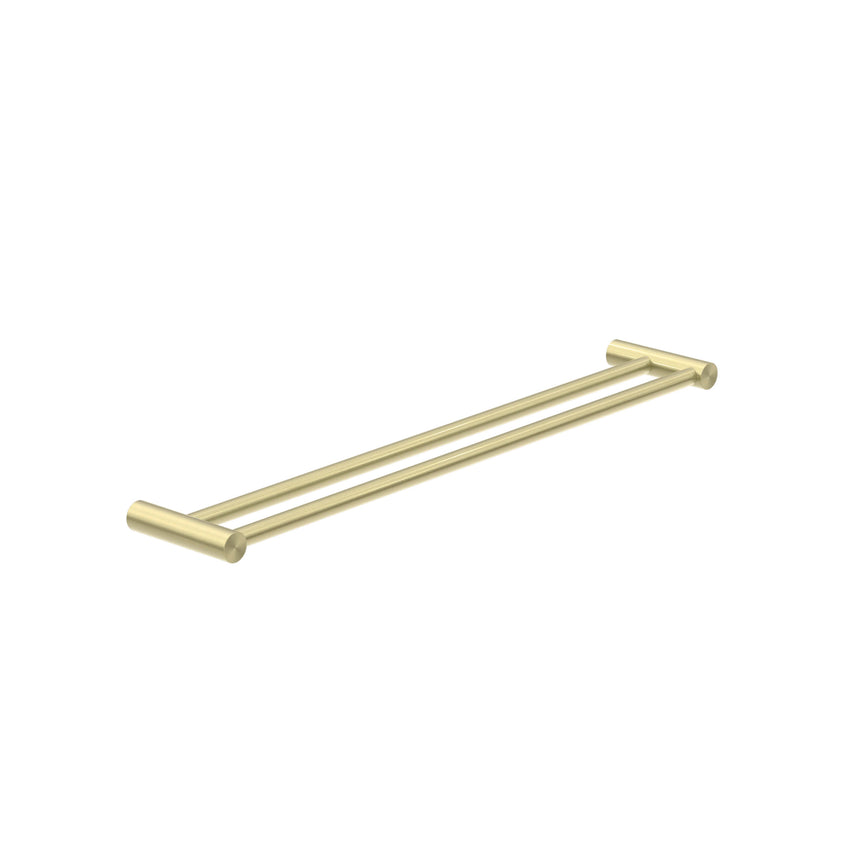 Nero New Mecca Double Towel Rail 600mm Brushed Yellow Gold Bathroom Accessories Nero