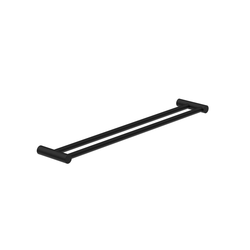 Nero New Mecca Double Towel Rail 600mm Matte Black Bathroom Accessories Nero