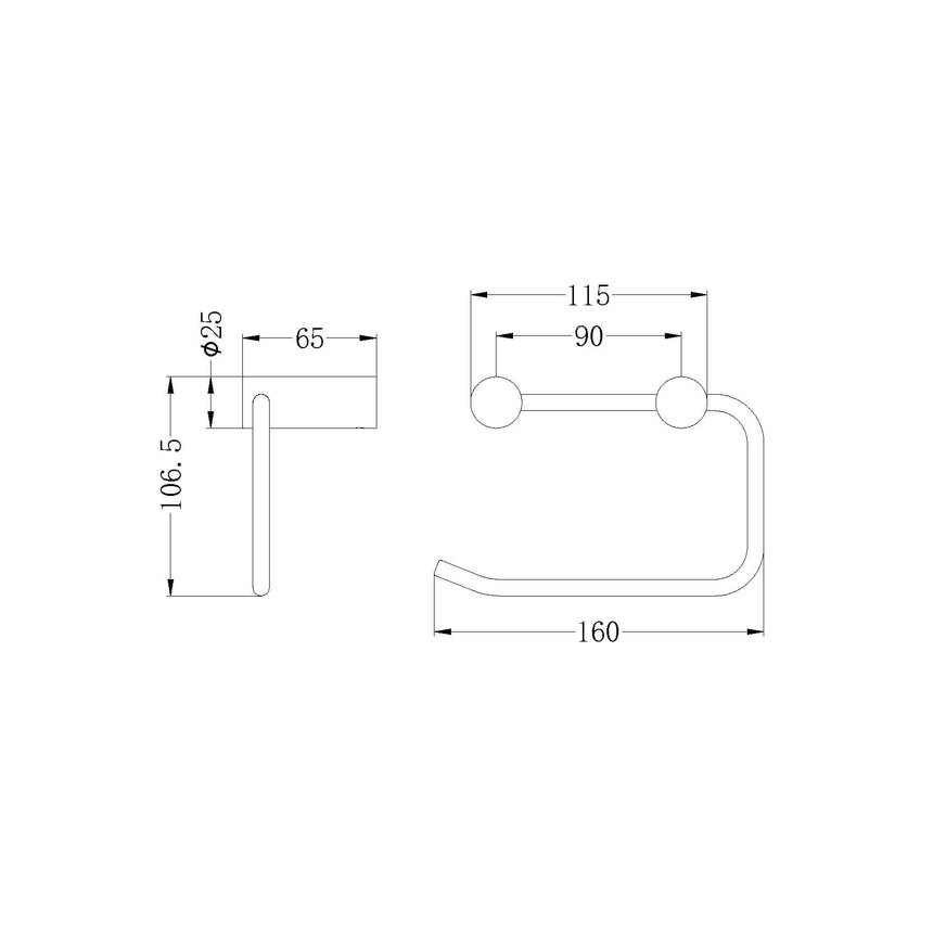 Nero New Mecca Toilet Roll Holder Brushed Nickel Bathroom Accessories Nero