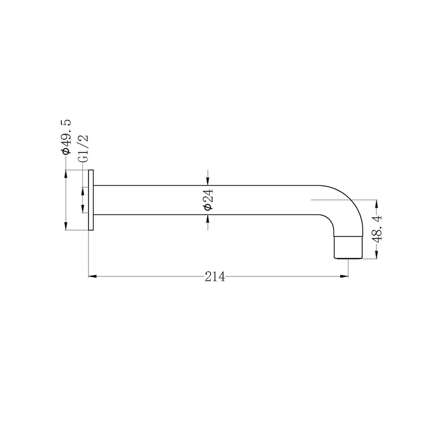 Nero Dolce Basin/Bath Spout Chrome Bath Spout Nero
