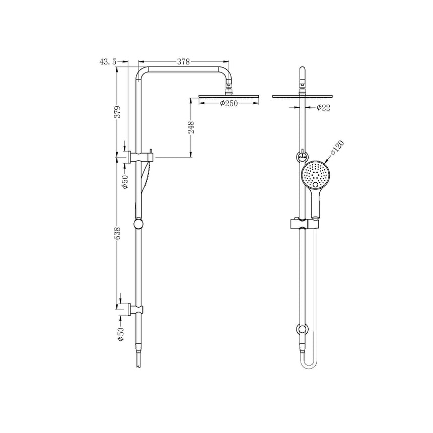Nero Dolce/Mecca Shower Set Chrome Shower Nero