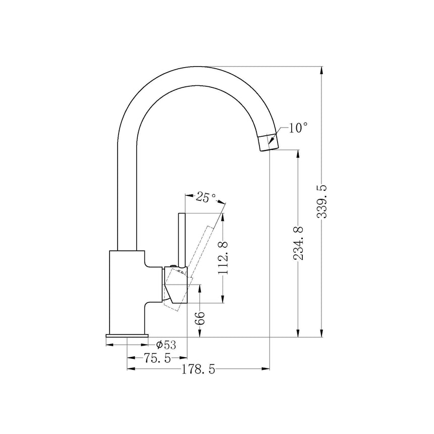 Nero Dolce Kitchen Mixer Brushed Nickel NR250807BN Tapware Nero