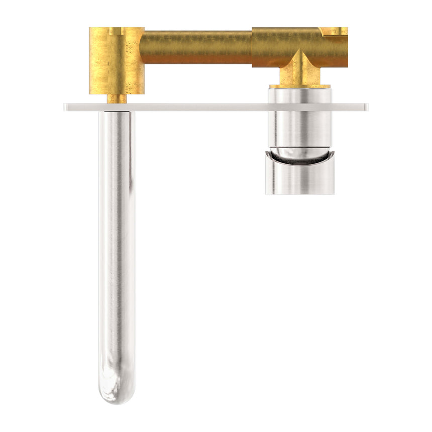 Nero Dolce Wall Basin/Bath Mixer Brushed Nickel Tapware Nero