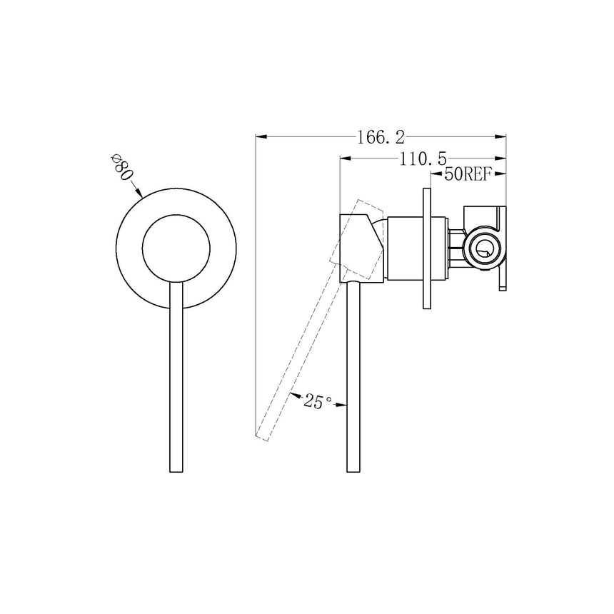 Nero Dolce Care Shower Mixer Matte Black Tapware Nero