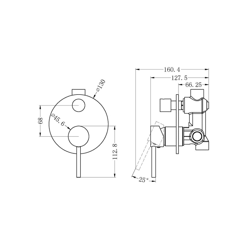 Nero Dolce Shower Mixer With Divertor Brushed Nickel Shower Nero