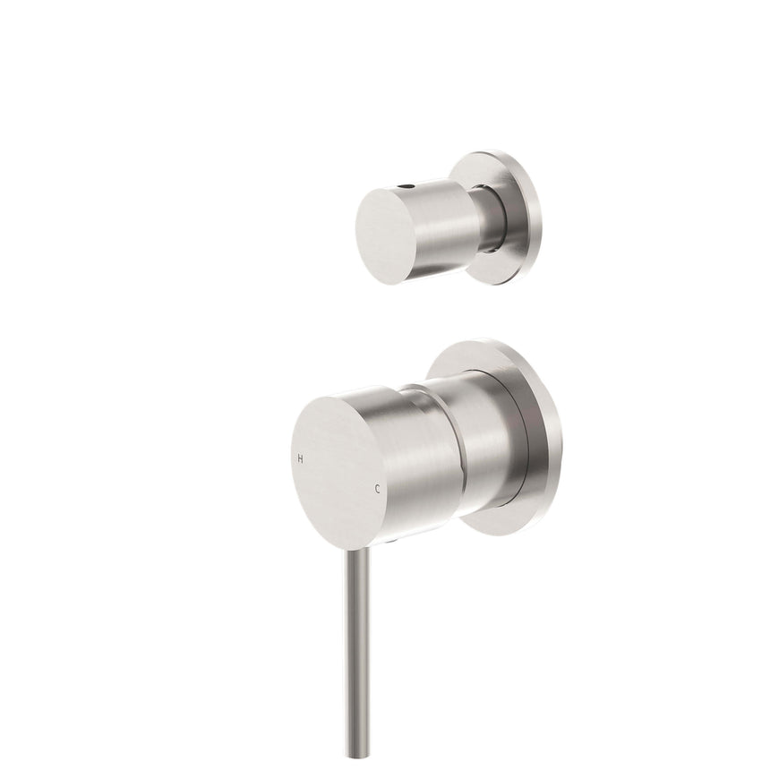 Nero Dolce Shower Mixer With Divertor Separate Back Plate Brushed Nickel Shower Nero
