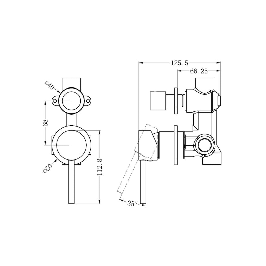 Nero Dolce Shower Mixer With Divertor Separate Back Plate Brushed Nickel Shower Nero