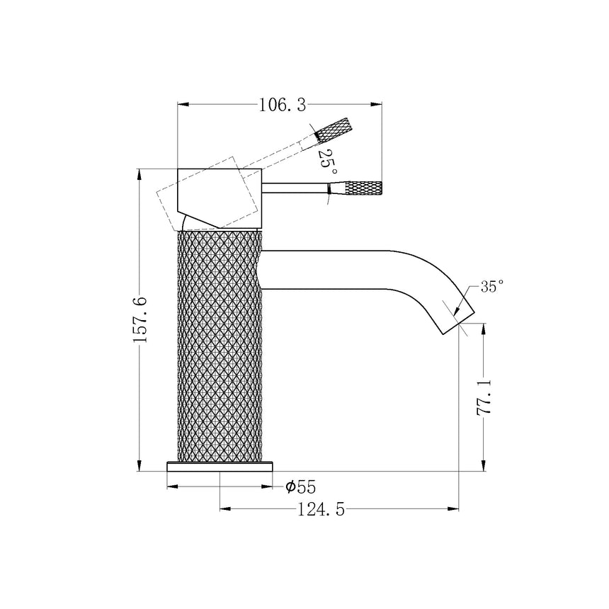 Nero Opal Basin Mixer Graphite Tapware Nero