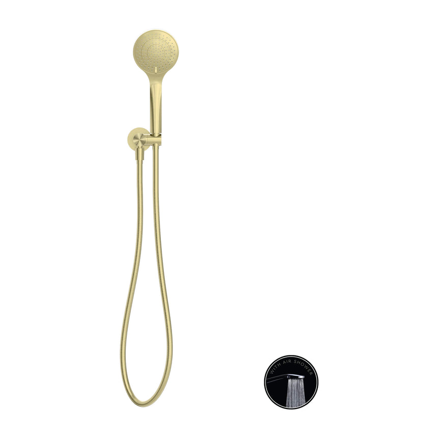 Nero Opal Shower Bracket With Air Shower Brushed Yellow Gold Shower Nero