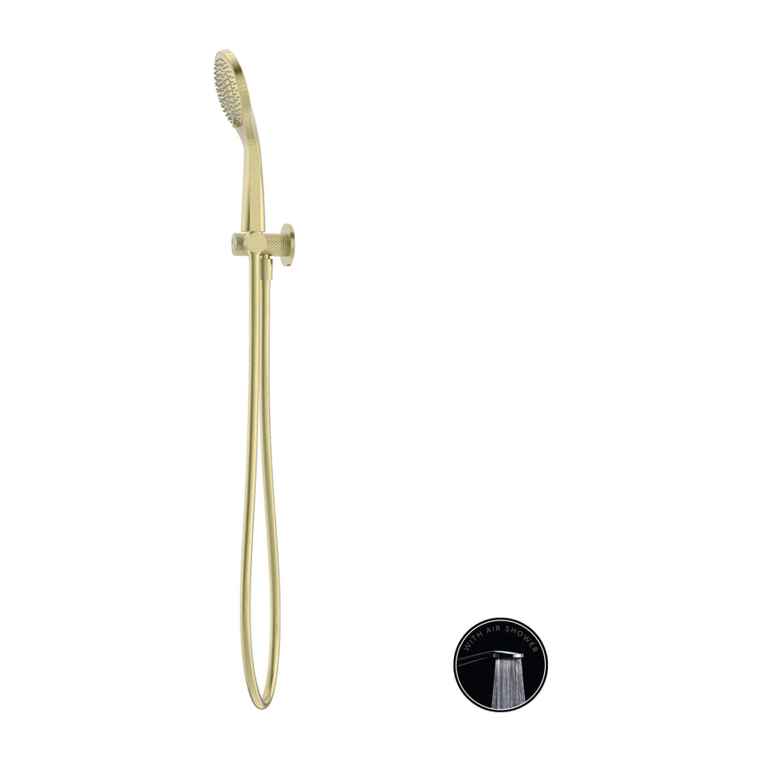 Nero Opal Shower Bracket With Air Shower Brushed Yellow Gold Shower Nero