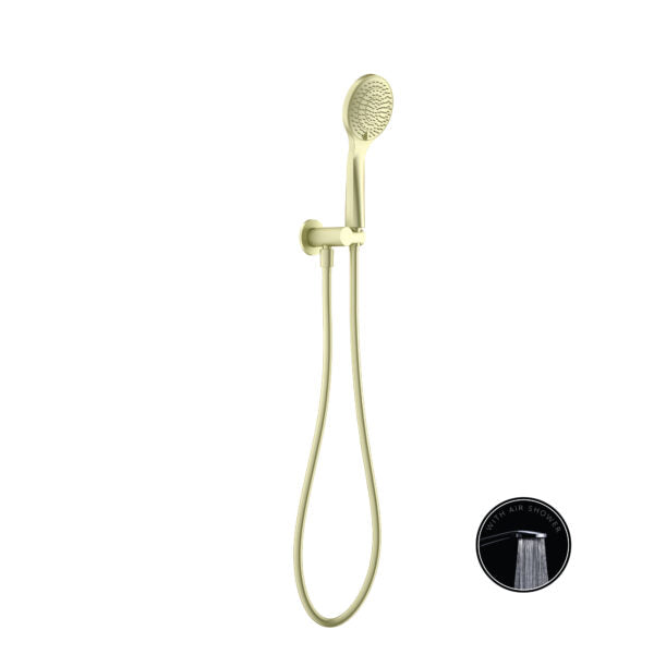 Nero Opal Shower Bracket With Air Shower Brushed Yellow Gold Shower Nero