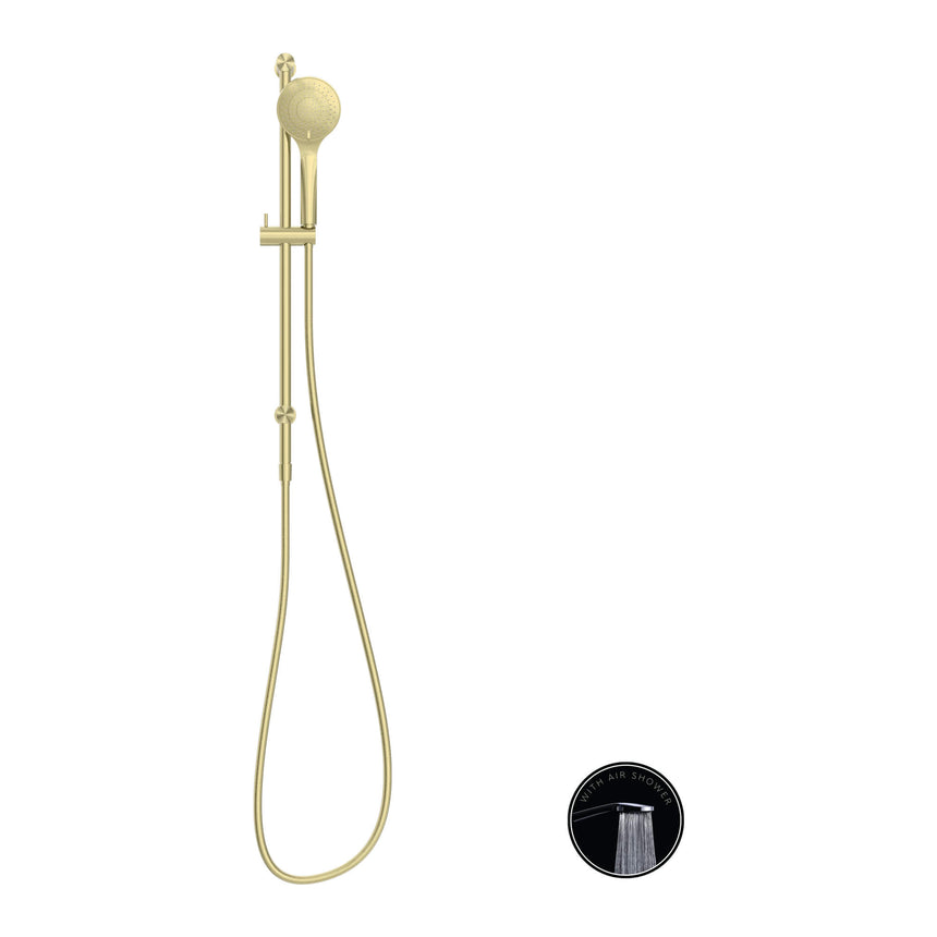 Nero Opal Shower Rail With Air Shower Brushed Yellow Gold Shower Nero