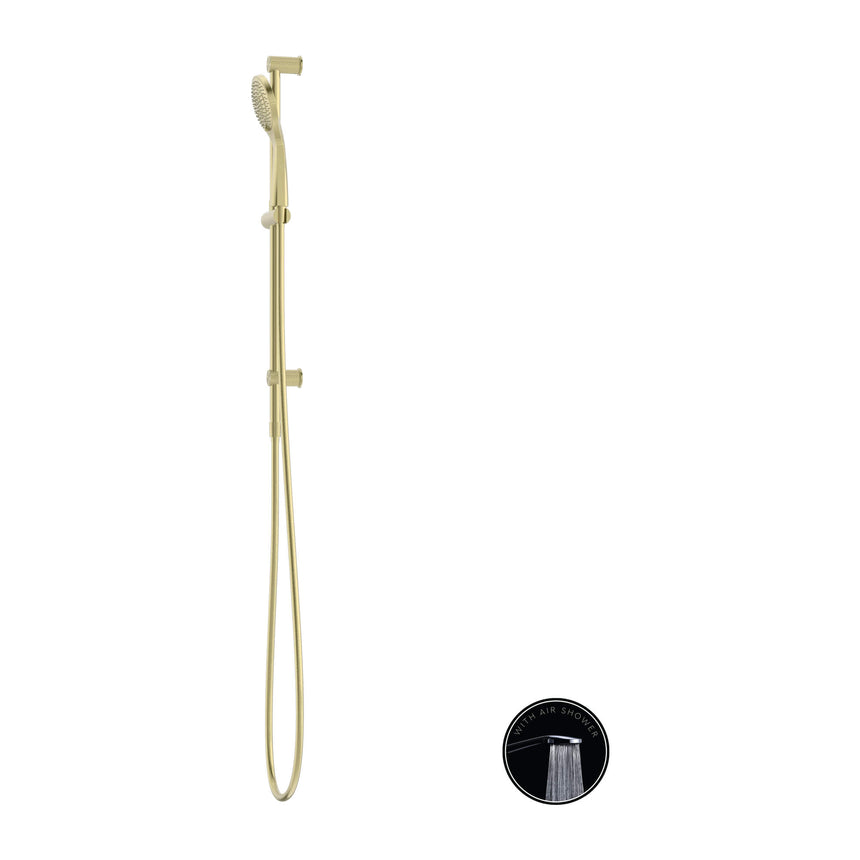 Nero Opal Shower Rail With Air Shower Brushed Yellow Gold Shower Nero