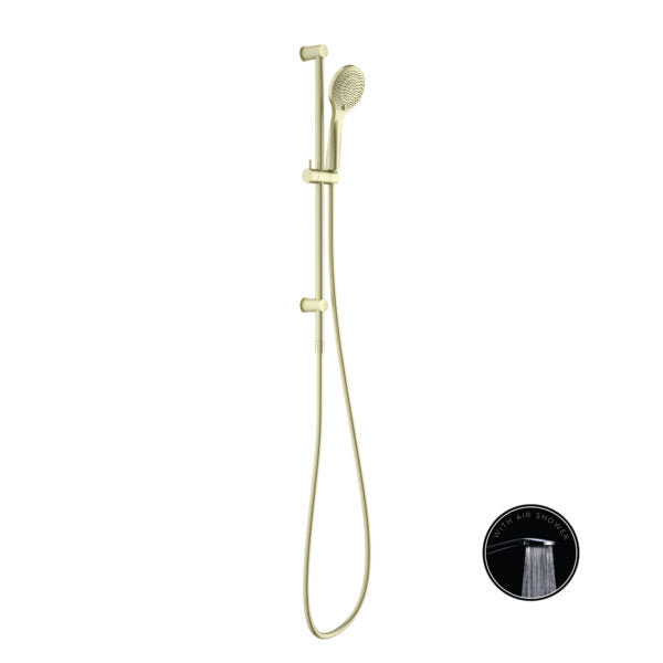 Nero Opal Shower Rail With Air Shower Brushed Yellow Gold Shower Nero