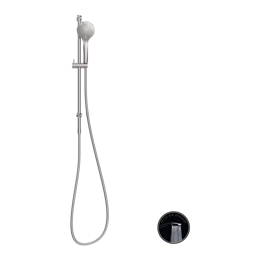 Nero Opal Shower Rail With Air Shower Brushed Nickel Shower Nero